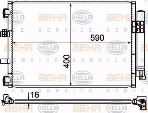 HELLA 8FC 351 344-554 - Condensator, climatizare aaoparts.ro