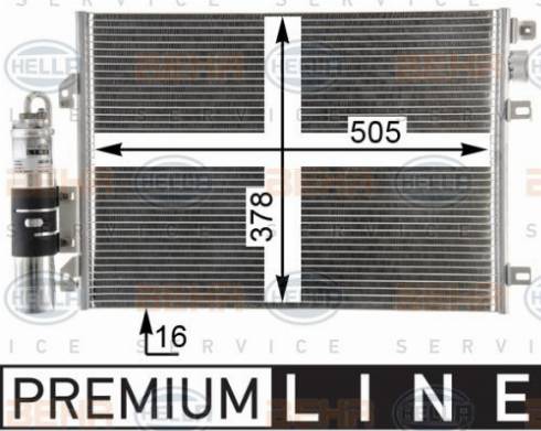 HELLA 8FC 351 344-521 - Condensator, climatizare aaoparts.ro
