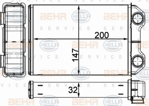 HELLA 8FH 351 511-614 - Schimbator caldura, incalzire habitaclu aaoparts.ro