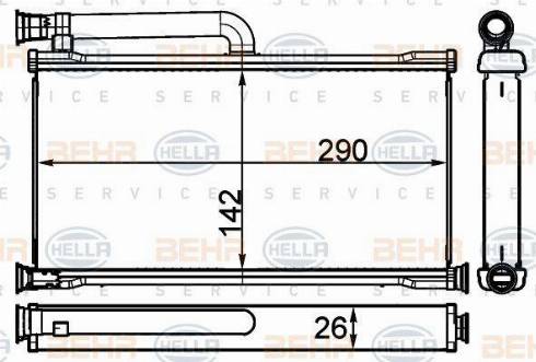 HELLA 8FH 351 511-724 - Schimbator caldura, incalzire habitaclu aaoparts.ro