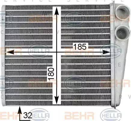 HELLA 8FH 351 315-781 - Schimbator caldura, incalzire habitaclu aaoparts.ro