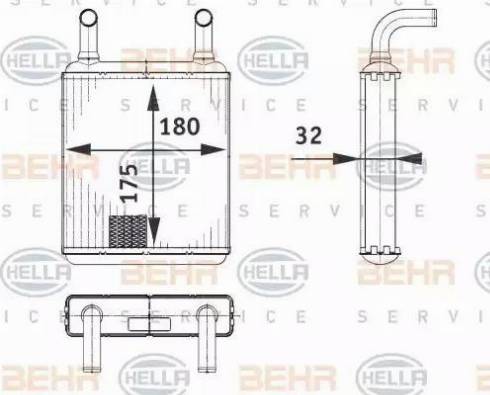 HELLA 8FH 351 312-581 - Schimbator caldura, incalzire habitaclu aaoparts.ro