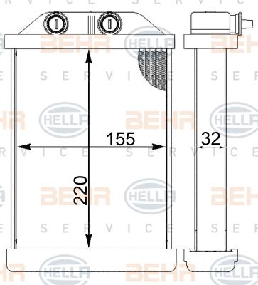 HELLA 8FH 351 331-444 - Schimbator caldura, incalzire habitaclu aaoparts.ro