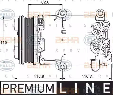HELLA 8FK 351 334-061 - Compresor, climatizare aaoparts.ro