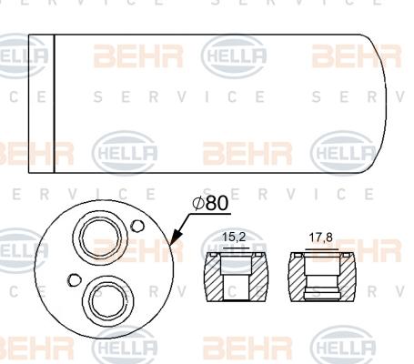 HELLA 8FT 351 006-534 - Uscator,aer conditionat aaoparts.ro
