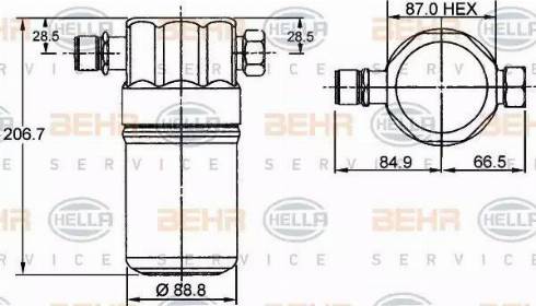 HELLA 8FT 351 192-041 - Uscator,aer conditionat aaoparts.ro