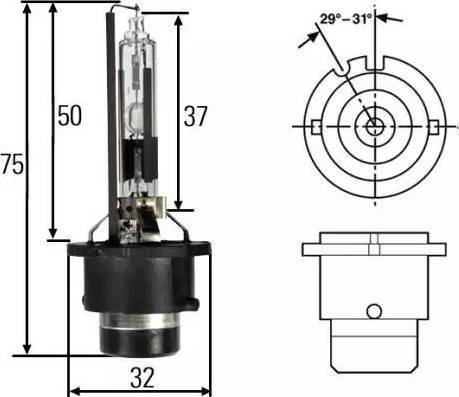 HELLA 8GS 007 001-121 - Bec incandescent aaoparts.ro