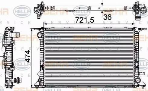HELLA 8MK 376 745-644 - Radiator, racire motor aaoparts.ro