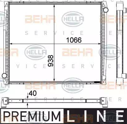 HELLA 8MK 376 755-431 - Radiator, racire motor aaoparts.ro
