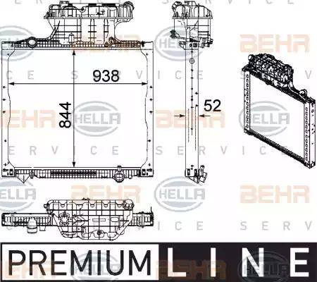 HELLA 8MK 376 756-011 - Radiator, racire motor aaoparts.ro