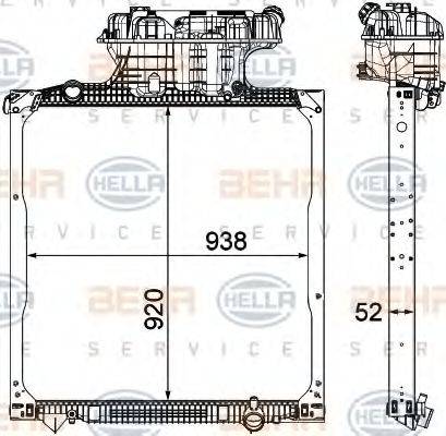 HELLA 8MK 376 750-561 - Radiator, racire motor aaoparts.ro