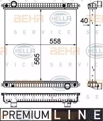 HELLA 8MK 376 751-251 - Radiator, racire motor aaoparts.ro