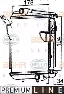 HELLA 8MK 376 765-271 - Radiator, racire motor aaoparts.ro