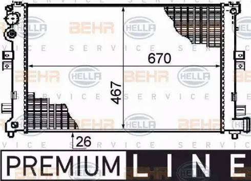 HELLA 8MK 376 708-521 - Radiator, racire motor aaoparts.ro