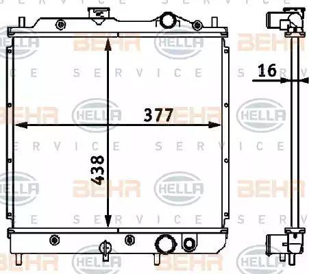HELLA 8MK 376 708-091 - Radiator, racire motor aaoparts.ro