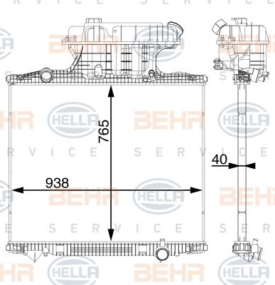HELLA 8MK 376 702-844 - Radiator, racire motor aaoparts.ro