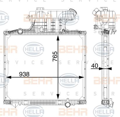 HELLA 8MK 376 702-854 - Radiator, racire motor aaoparts.ro