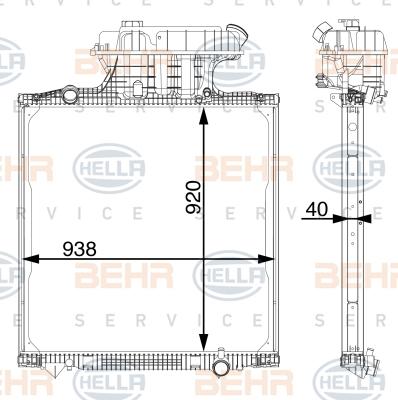 HELLA 8MK 376 702-834 - Radiator, racire motor aaoparts.ro