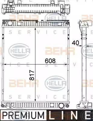 HELLA 8MK 376 714-211 - Radiator, racire motor aaoparts.ro