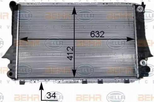 HELLA 8MK 376 715-264 - Radiator, racire motor aaoparts.ro