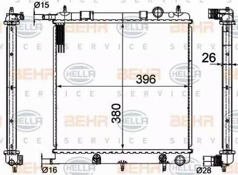 HELLA 8MK 376 718-621 - Radiator, racire motor aaoparts.ro