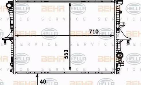 HELLA 8MK 376 718-784 - Radiator, racire motor aaoparts.ro