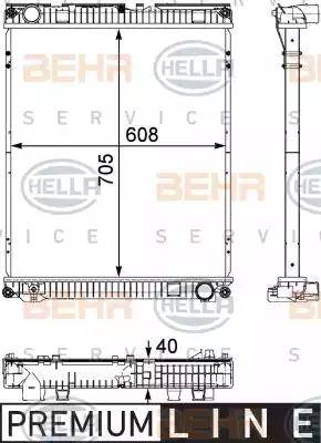 HELLA 8MK 376 730-621 - Radiator, racire motor aaoparts.ro