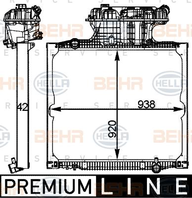 HELLA 8MK 376 721-685 - Radiator, racire motor aaoparts.ro