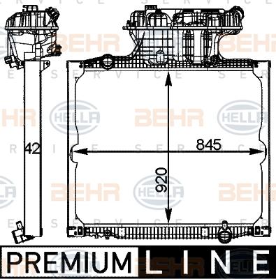 HELLA 8MK 376 728-665 - Radiator, racire motor aaoparts.ro