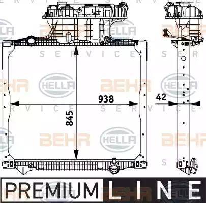 HELLA 8MK 376 728-661 - Radiator, racire motor aaoparts.ro
