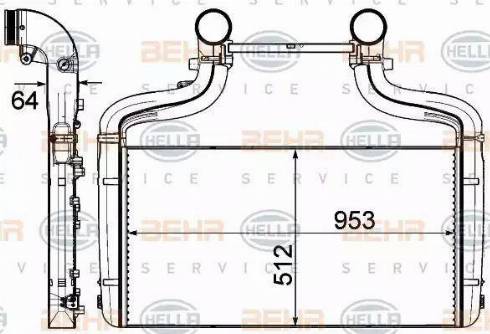 HELLA 8ML 376 907-341 - Intercooler, compresor aaoparts.ro