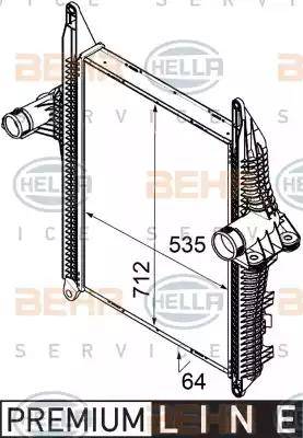HELLA 8ML 376 746-301 - Intercooler, compresor aaoparts.ro