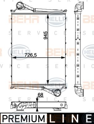 HELLA 8ML 376 747-315 - Intercooler, compresor aaoparts.ro