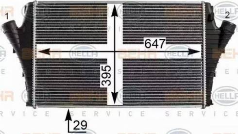 HELLA 8ML 376 700-674 - Intercooler, compresor aaoparts.ro