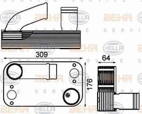 HELLA 8MO 376 906-411 - Radiator ulei, ulei motor aaoparts.ro