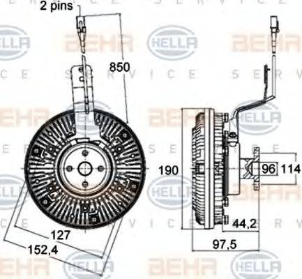 HELLA 8MV 376 758-491 - Cupla, ventilator radiator aaoparts.ro