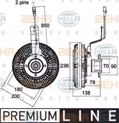 HELLA 8MV 376 758-511 - Cupla, ventilator radiator aaoparts.ro