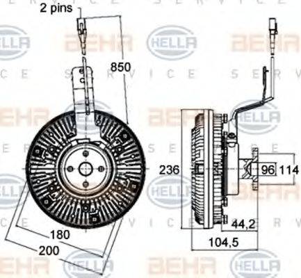 HELLA 8MV 376 758-531 - Cupla, ventilator radiator aaoparts.ro