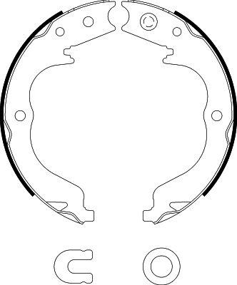 HELLA PAGID 8DA 355 050-041 - Set saboti frana, frana de mana aaoparts.ro