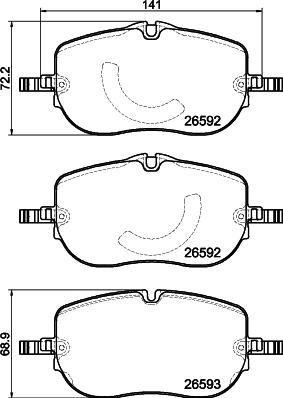 HELLA PAGID 8DB 355 044-261 - Set placute frana,frana disc aaoparts.ro