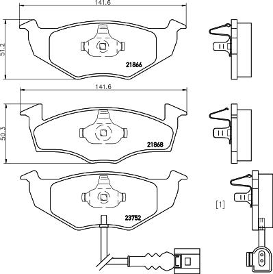 HELLA PAGID 8DB 355 009-801 - Set placute frana,frana disc aaoparts.ro