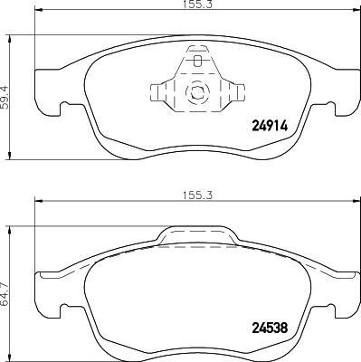HELLA PAGID 8DB 355 014-791 - Set placute frana,frana disc aaoparts.ro