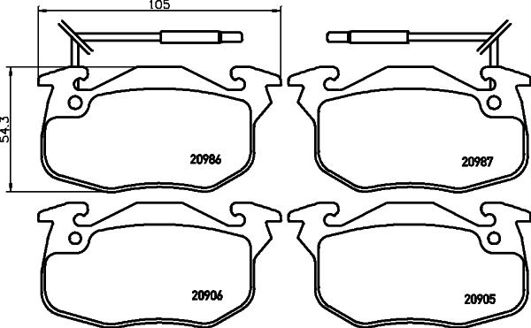 HELLA PAGID 8DB 355 018-961 - Set placute frana,frana disc aaoparts.ro