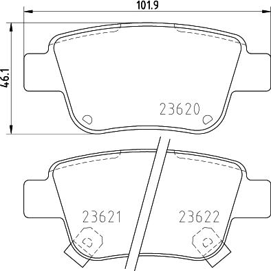 HELLA PAGID 8DB 355 017-331 - Set placute frana,frana disc aaoparts.ro