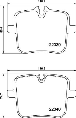 HELLA PAGID 8DB355037991 - Set placute frana,frana disc aaoparts.ro
