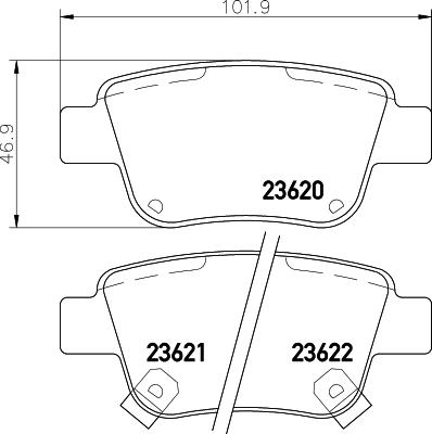 HELLA PAGID 8DB 355 029-621 - Set placute frana,frana disc aaoparts.ro