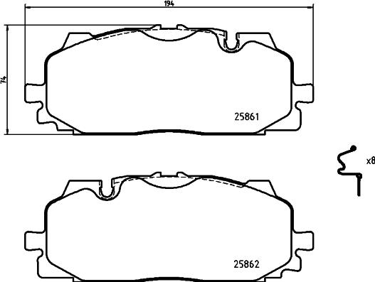 HELLA PAGID 8DB 355 021-641 - Set placute frana,frana disc aaoparts.ro