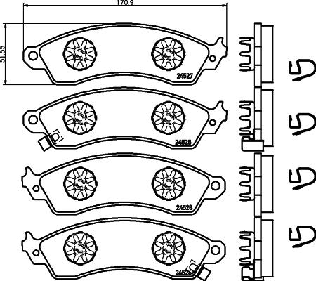 HELLA PAGID 8DB 355 021-031 - Set placute frana,frana disc aaoparts.ro