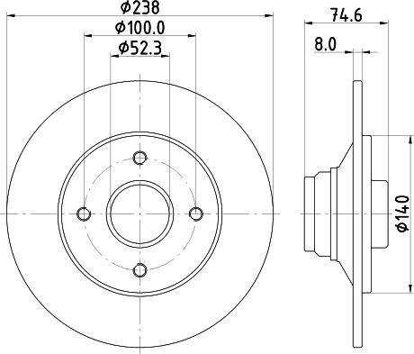 HELLA PAGID 8DD 355 124-171 - Disc frana aaoparts.ro