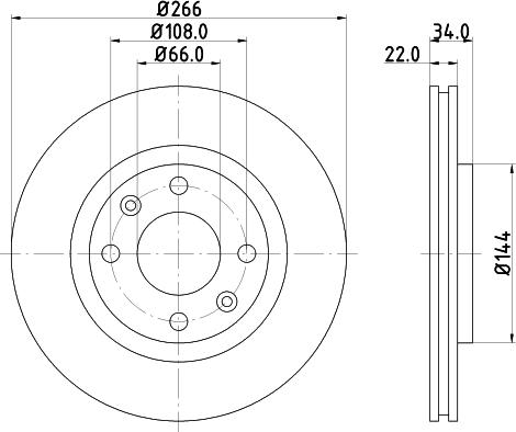 HELLA PAGID 8DD 355 124-201 - Disc frana aaoparts.ro
